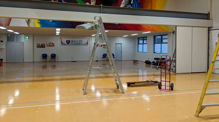 Seacliff Recreation Centre - new partition wall project - day 4