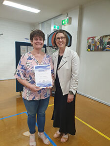 Debby Scheepers receiving her 20 year service award